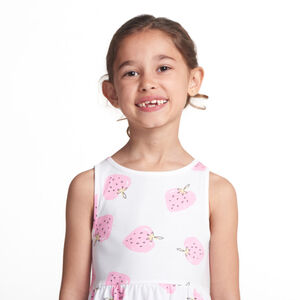 Αμάνικο φόρεμα με σχέδιο φράουλες για κορίτσι 