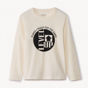 Μπλούζα με μακριά μανίκια και διακοσμητικό print για αγόρι από jersey 