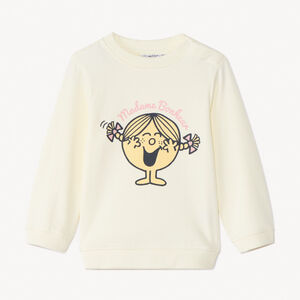 Φούτερ molleton μονόχρωμο με φαντεζί σχέδιο για bebe κορίτσι 