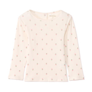 Μακρυμάνικη μπλούζα από jersey côtelé με λουλουδάτο εμπριμέ για bebe κορίτσι 