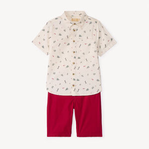 Σετ 2 τμχ. με κοντομάνικο πουκάμισο με χριστουγεννιάτικο σχέδιο για αγόρι 