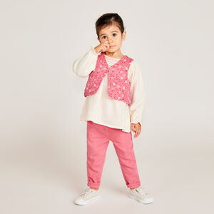 Σύνολο 3 τεμαχίων με φλοράλ γιλέκο για κορίτσι μωρό 