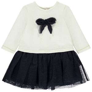 Γιορτινό φόρεμα 2 σε 1 bi-matière για bebe κορίτσι 