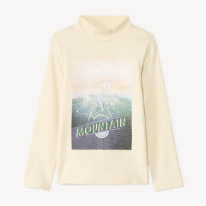 Μπλουζάκι jersey με ψηλό γιακά και φωτοεκτύπωση για αγόρι 