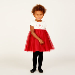 Φόρεμα γιορτής με κοντά μανίκια, εφέ 2 σε 1 για κορίτσια μωρά. 