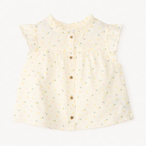 Μπλούζα με μανίκια volant και εκτύπωση καρδιές για κορίτσια μωρά 