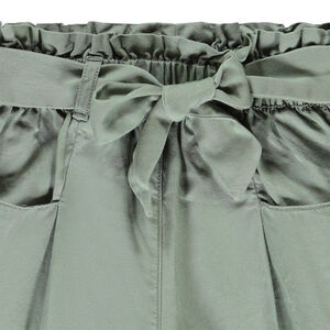 Σορτς ψηλόμεσο από twill με ζώνη που δένει για κορίτσι 