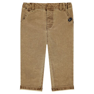 Βαμβακερό παντελόνι με ζέρσεϊ επένδυση με διακοσμητικό σχέδιο  