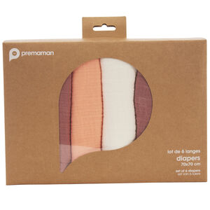 Σετ από 6 βαμβακερά langes 70 x 70 cm 