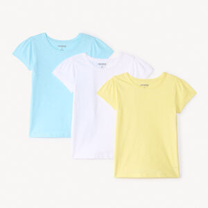 Σετ 3 κοντομάνικων μπλουζών με σχέδιο καρδιά για κορίτσια 