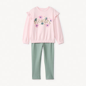 Σετ φόρμας 2 τμχ. από scuba με παγιέτες για κορίτσι 