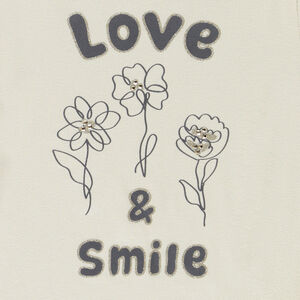 Πλεκτό με ψηλό λαιμό και σχέδιο λουλουδιών με στρας για κορίτσι 