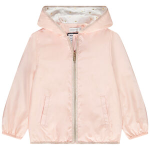 Αντιανεμικό μονόχρωμο με τυπωμένη επένδυση για κορίτσι 