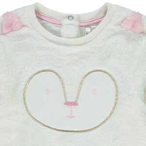 Φούτερ από sherpa με κέντημα και παιχνιδιάρικες αυτιά για κορίτσι μωρό 