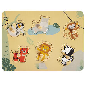 Ξύλινο παζλ Happy Wild 6 κομματιών για παιδιά από 12 μηνών 