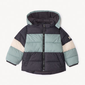 Μπουφάν με επένδυση και σχέδιο effet color block για bebe αγόρι 