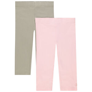 Σετ από 2 κοντά κολάν μονόχρωμα με τύπωμα λογότυπου για κορίτσι 