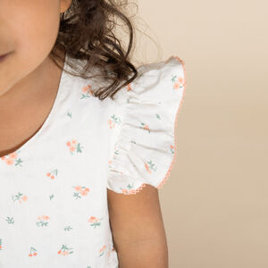 Φόρεμα κοντομάνικο με σχέδιο λουλούδια για bebe κορίτσι 