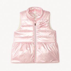 Γιλέκο χωρίς μανίκια με μεταλλική εμφάνιση για κορίτσι μωρό 