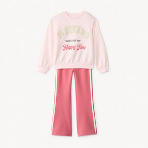 Σετ φόρμας scuba με patchs bouclettes για κορίτσι 