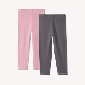 Σετ 2 μακριά μονόχρωμα καλσόν jersey για μωρό κορίτσι 