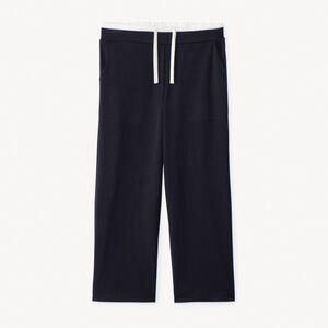 Παντελόνι μονόχρωμο με εφέ 2 σε 1 από φανέλα για κορίτσι 