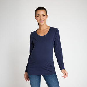 Μακρυμάνικη μπλούζα εγκυμοσύνης jersey μονόχρωμη 