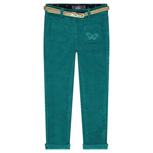 Παντελόνι slim βελουτέ με αφαιρούμενη ζώνη 