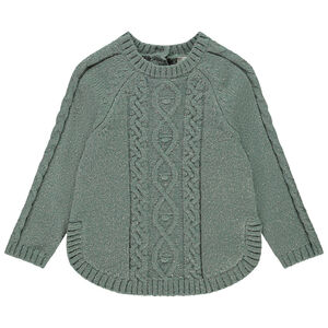 Πλεκτό μονόχρωμο πόντσο για μωρό κορίτσι 