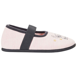 Βρεφικά παπουτσάκια μπαλαρίνας από jersey ροζ chiné με λάστιχο και σχέδιο Stitch Disney για κορίτσι 