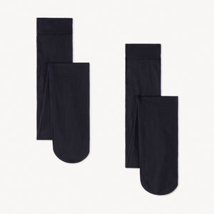 Σετ 2 ζευγάρια λεπτά μονόχρωμα καλσόν από μικροΐνες για κορίτσι 