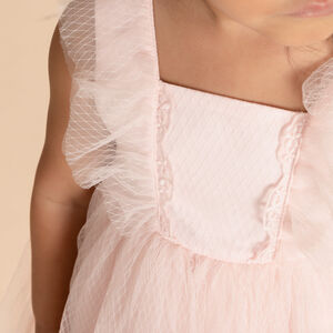 Γιορτινό φόρεμα με τούλι και βολάν για bebe κορίτσι 