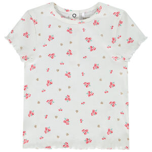 T-shirt κοντομάνικο με σχέδιο ριπ για κορίτσι 