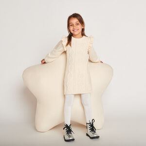 Πλεκτό φόρεμα με μακριά μανίκια μονόχρωμο για κορίτσι 