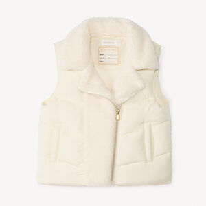 Γιλέκο χωρίς μανίκια από συνδυασμένα υλικά, μονόχρωμο για κορίτσι 