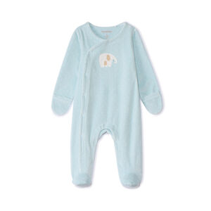 Βελουτέ υπνόσακος με εφέ dévoré και patch ελέφαντες για μωρό αγόρι 