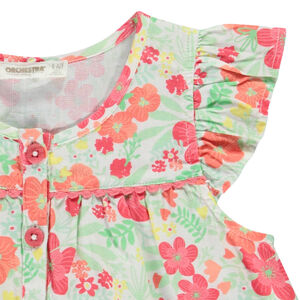 Τουνίκ με κοντά μανίκια και floral σχέδιο για κορίτσι 