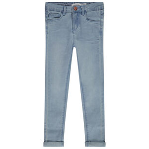 Τζιν skinny μονόχρωμο με jacron για κορίτσι 