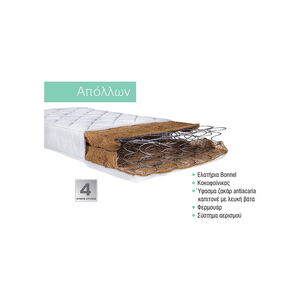 Στρώμα Baby Απόλλων Ελατήριο/Κοκοφοίνικας 60Χ120 