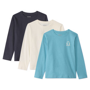 Σετ 3 μονόχρωμα μακρυμάνικα t-shirts για αγόρι από jersey 