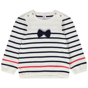 Πουλόβερ με ρίγες από βαμβάκι για κορίτσι bebé 