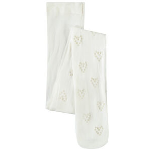 Κολάν λεπτά με σχέδιο καρδιές από glitter για κορίτσι 