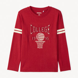 Μακρυμάνικη μπλούζα με ανάγλυφο σχέδιο μπάσκετ για αγόρι 