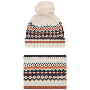 Σετ σκουφάκι με pompon + snood με σχέδιο για αγόρι 