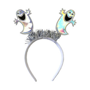 Σερέ-τέτ με ιριδίζοντα φαντάσματα σε ελατήριο και ασημένια γιρλάντα 