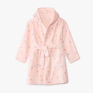 Μπουρνούζι μπάνιου από πετσέτα με σχέδιο καρδιές για κορίτσι ροζ ανοιχτό 