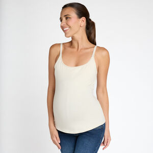 Αμάνικο μπλουζάκι θηλασμού μονόχρωμο με λεπτές ρυθμιζόμενες τιράντες από jersey 2 σε 1 