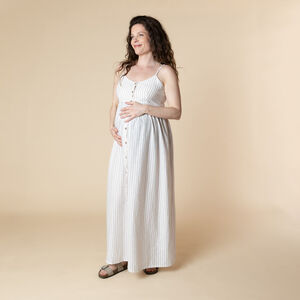 Μακρύ φόρεμα εγκυμοσύνης και θηλασμού ριγέ 