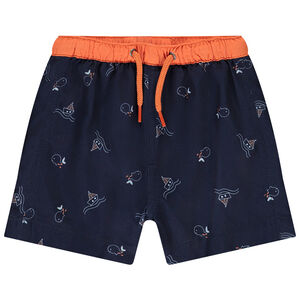 Μαγιό σορτς με σχέδιο από φάλαινες και ιστιοφόρα για bebe αγόρι 
