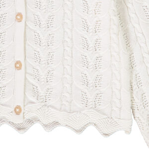 Ζακέτα μπολερό από πλεκτό με σχέδιο αζούρ και glitter για κορίτσι 